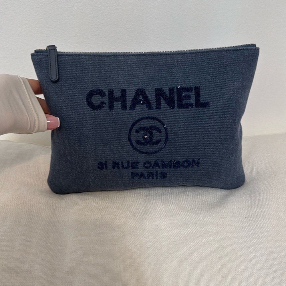 CHANEL Blue Mini Bag with Iconic Logo